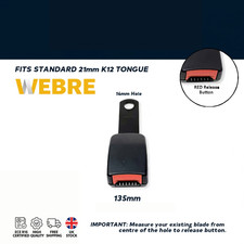 135mm Seat Belt Buckle Universal Fit Secure Lock Car Van Bus 14mm hole