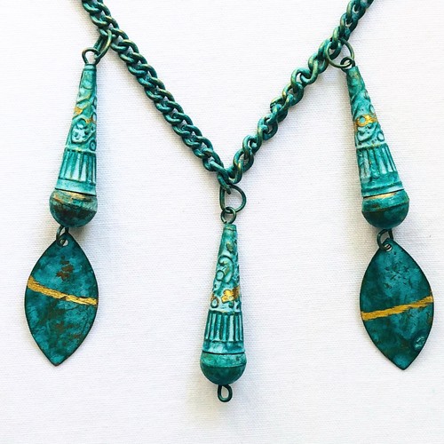 Vintage metal fringe - fringe, necklace