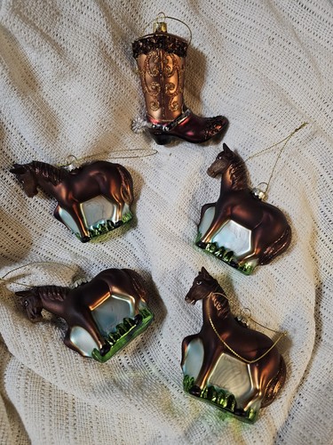 Lot glass western horse - glass,