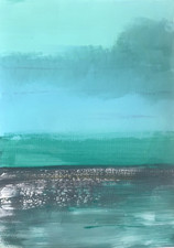 Rita Valletta Scandinavian Swedish Style Landscape Beach Original Painting C91