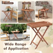 Costway Wooden Side Table With