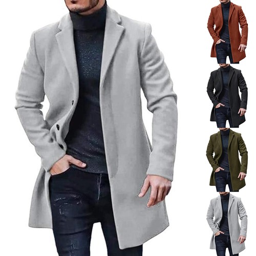 Mens woolen trench coat - mens, winter