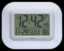 Radio Controlled Wall Clock or Desk Clock  Large LCD UK & Ireland Version
