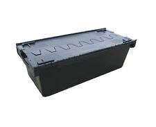3 LARGE Nearly New Black Plastic Removal Storage Crate Container - 135 Litre