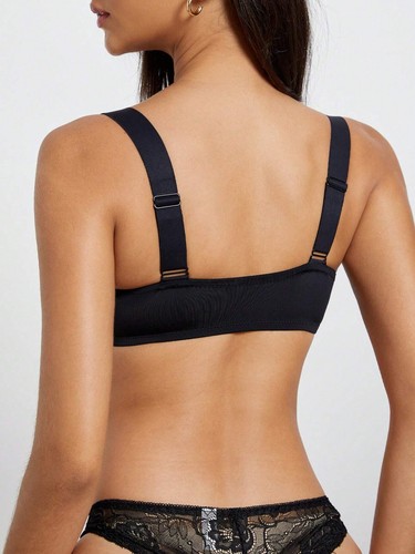 Elegant black lace bra with