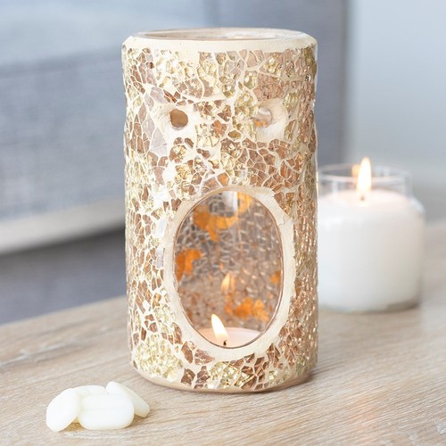 Gold pillar crackle glass - gold,