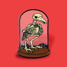Crow Bird Skeleton Lapel Pin