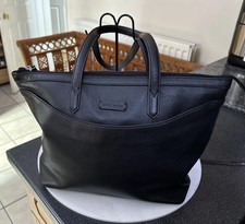 Vintage Lloyd Baker Leather Black Leather Double Handle Handbag Bag Some Marks