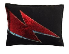 Sequin ‘Ziggy’ Glam Rock Felt Wool Cushion, feather inner Jan Constantine 48x35
