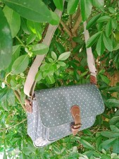 Cath Kidston Oilcloth Polka Dot Crossbody Messenger Bag Good Clean Condition