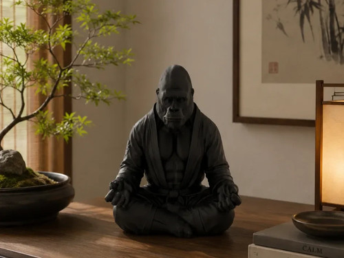 Zen gorilla statue - zen,