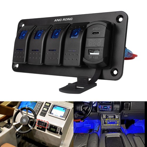 Waterproof gang usb rocker - 4,