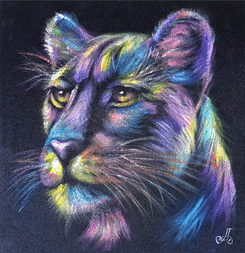 Original acrylic panther - original,