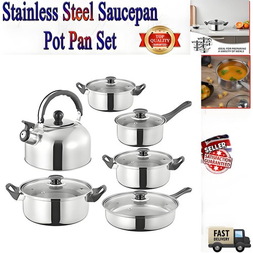 12pcs stainless steel cookware - stainless,