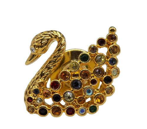 Vintage swarovski swan pin - swarovski,