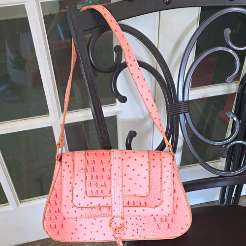 Pink croc embossed shoulder - croc,