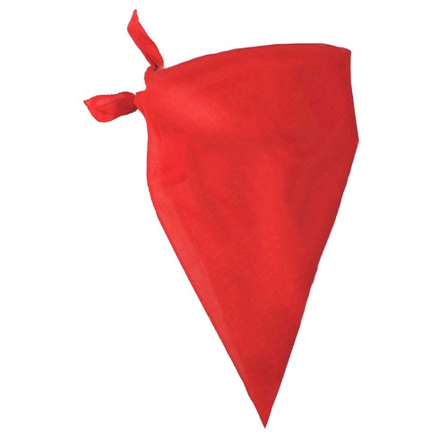 Red plain bandana neckerchief - plain,