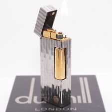 Dunhill Lighter oxidized silver Bambo Pattern _Ultrasonically Cleaned_Working