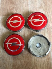 4x Opel Car Wheel Centre Cap Hub Center Caps 60mm 6.0cm Red / Silver UK