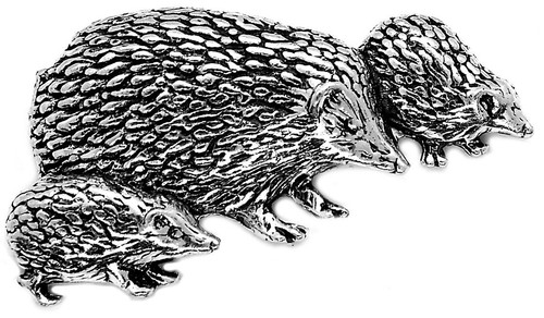 Hedgehog family pin - family,