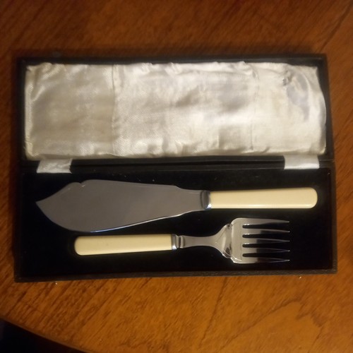 Vintage fish knife fork - knife, &