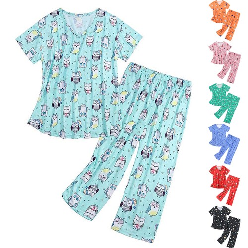 Summer short sleeve pyjamas - short,
