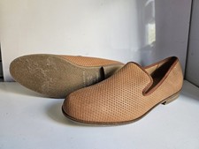 DUKE + DEXTER DESIGNER UK 11 45 MENS TAN BROWN LEATHER LOAFERS FORMAL SHOES NEW