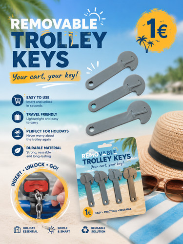 Removable euro trolley coin - euro,