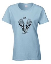 Elephant Art Women's T-Shirt Optical Illusion Tree Illustration Animal Wildlife 