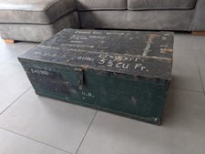 WWII RAF Wooden Military Trunk Kit Box Storage Chest Man Cave Coffee Table Crate