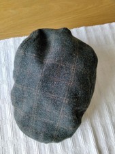 Men's Cremieux  Lined Wool Mix Brown Check Flat Cap L/XL NWOT