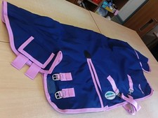Weatherbeeta Combo Turnout Rug 4ft Medium weight Navy with Pink Trim (HAP)