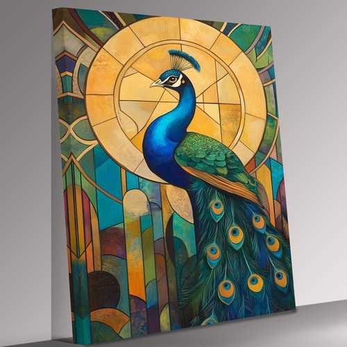 Peacock bird art deco - peacock,