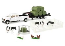 ERTL - FORD F350 with gooseneck trailer - round bales and animals - 1/32 - ER...