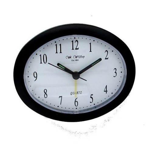 Oval alarm clock - oval, clock,