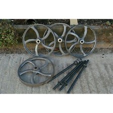 Cast Iron Wheels, set of 4