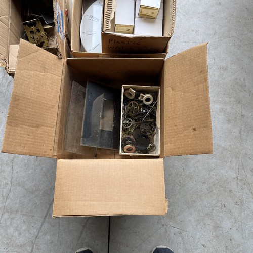 Lot antique clock parts - antique,