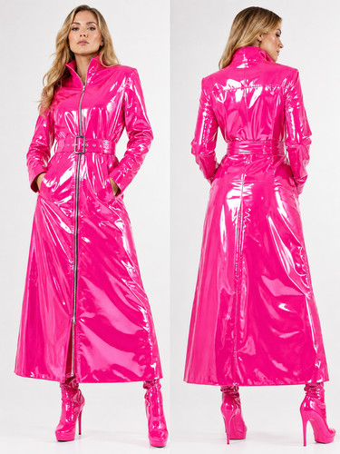 Women glossy pvc long - pvc,