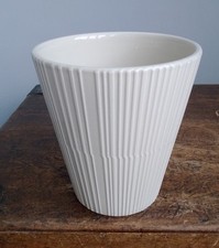 Small/Med'm Sized Round Light Grey/Cream Glazed Plant Pot - Unused H15/T12/B7.5m