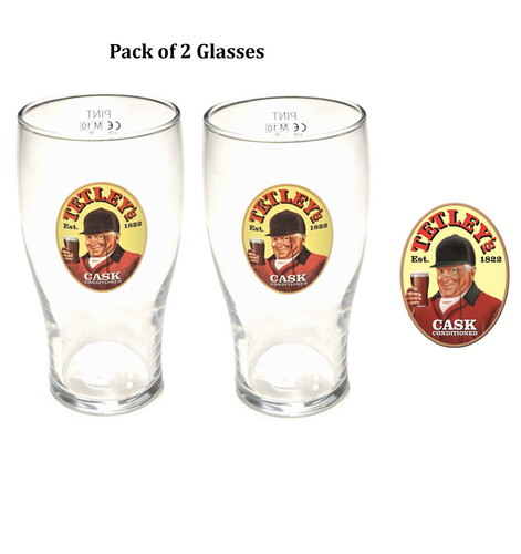 Tetley beer pint glass - tetley's,