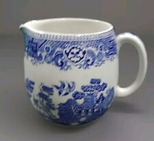 RIDGWAY North Staffordshire  Blue Willow Pattern  Jug Rare Large 4.5" Tall