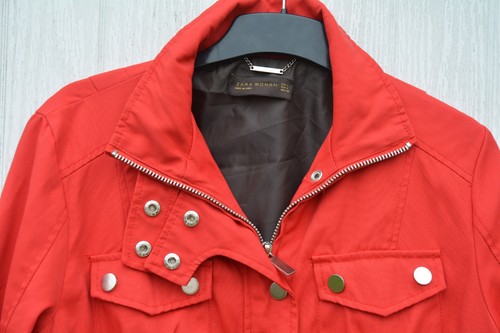 Red zara coat details - details, in