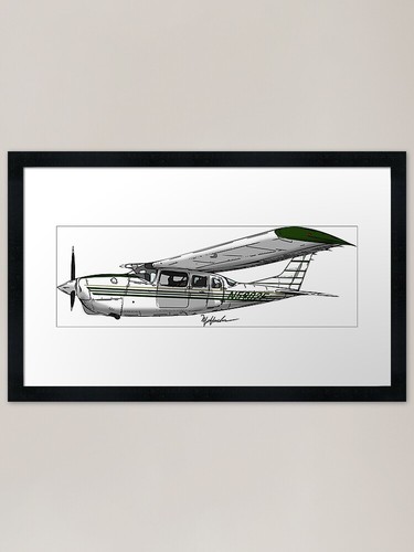 Cessna 206 n5902f framed - cessna,