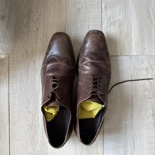 M&S COLLEZIONE Mens Dark Brown All Leather Laced Shoes UK 11