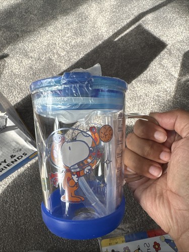 Snoopy glass with straw - glass, and