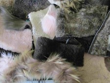 Craft bundle 300g of  hair on leather/ real fur pieces/scraps   - ZZ047