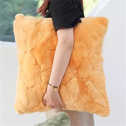Genuine rex rabbit fur pillow - rex,