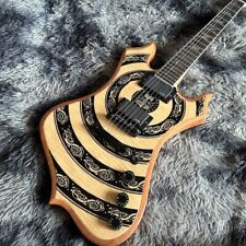 Special Shape Zakk Wylde Yellow Electric Guitar Mahogany Body Black Hardware