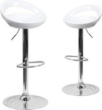 White Bar Stools White Frame
