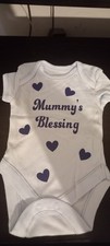 Baby 7.5lbs Baby Blue Mummy's Blessing Short Sleeved Vest Primark